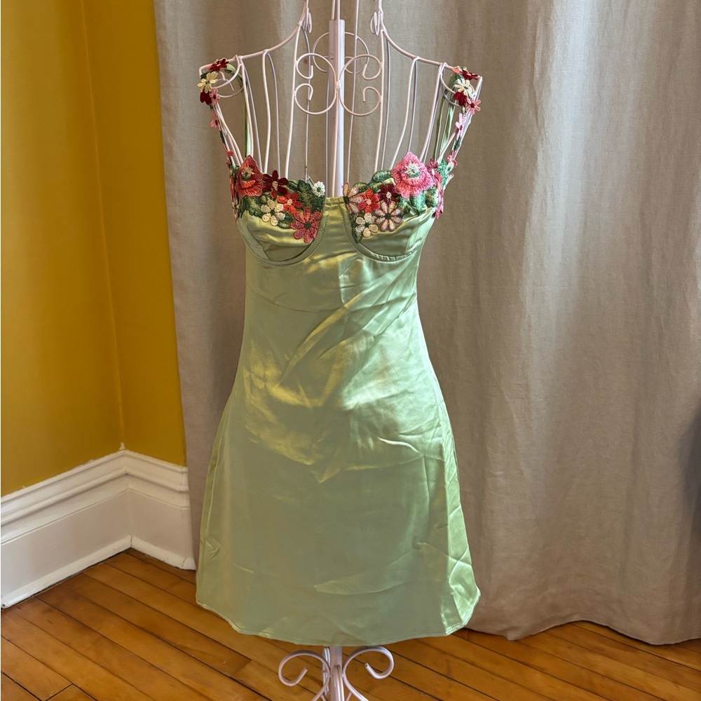 Floral Embroidered Homecoming/Mini Dress